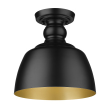 Golden 0316-FM BLK - Wry Lighting Holmes 1-light Flush Mount in Matte Black
